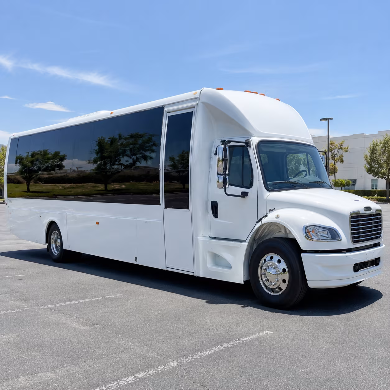 Aurora wedding party bus shuttle ready for guests