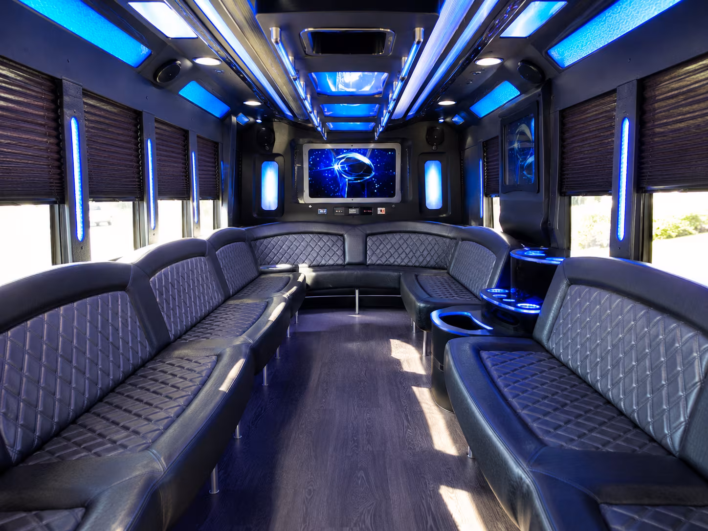Aurora Bachelor & Bachelorette Transportation party bus exterior