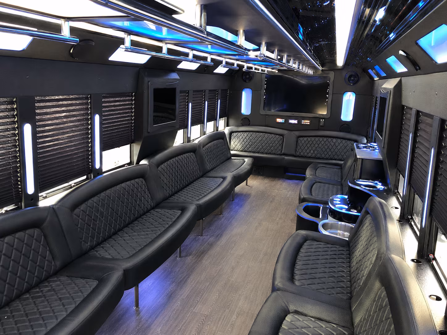 Aurora Birthday, Sweet 16, & Quinceañera Transportation party bus exterior
