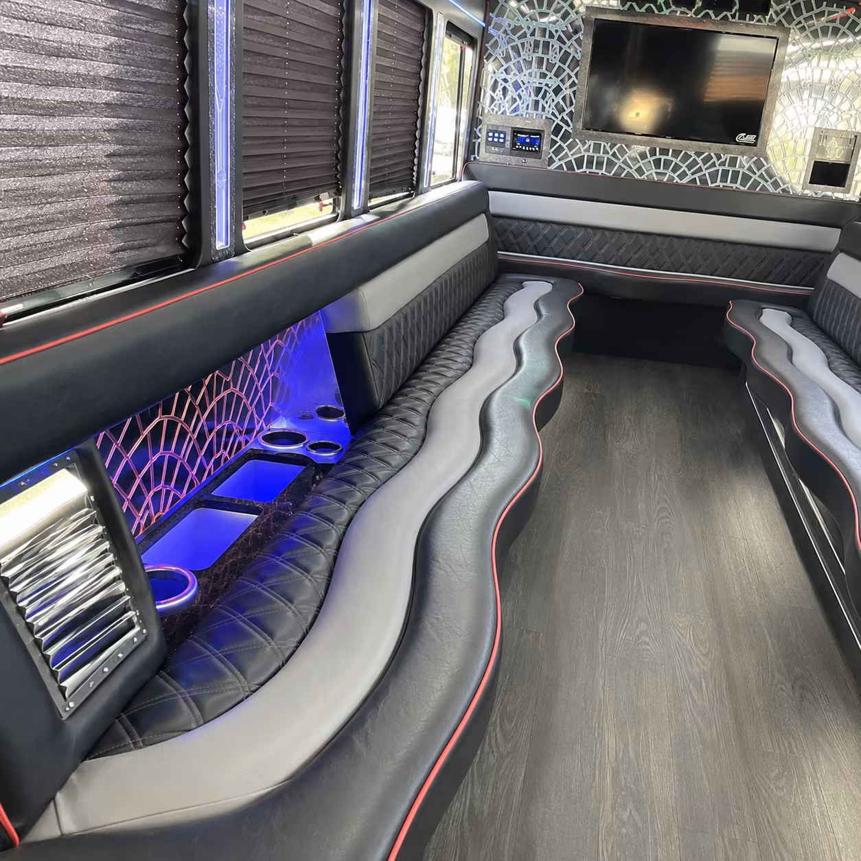 Aurora Concert & Music Festival Transportation party bus exterior