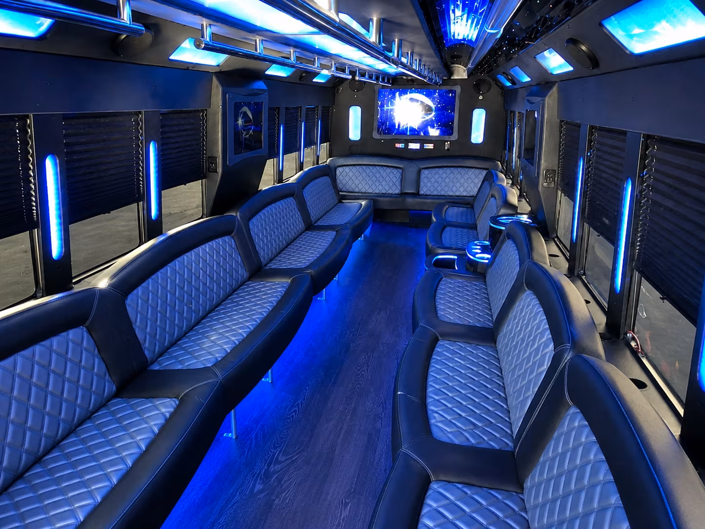 Aurora Private Event Transportation party bus exterior