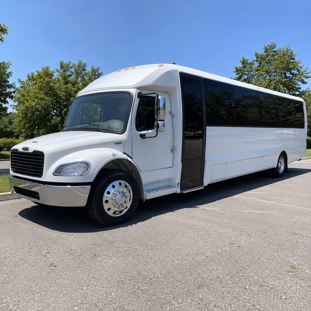 Aurora School Event Transportation party bus exterior