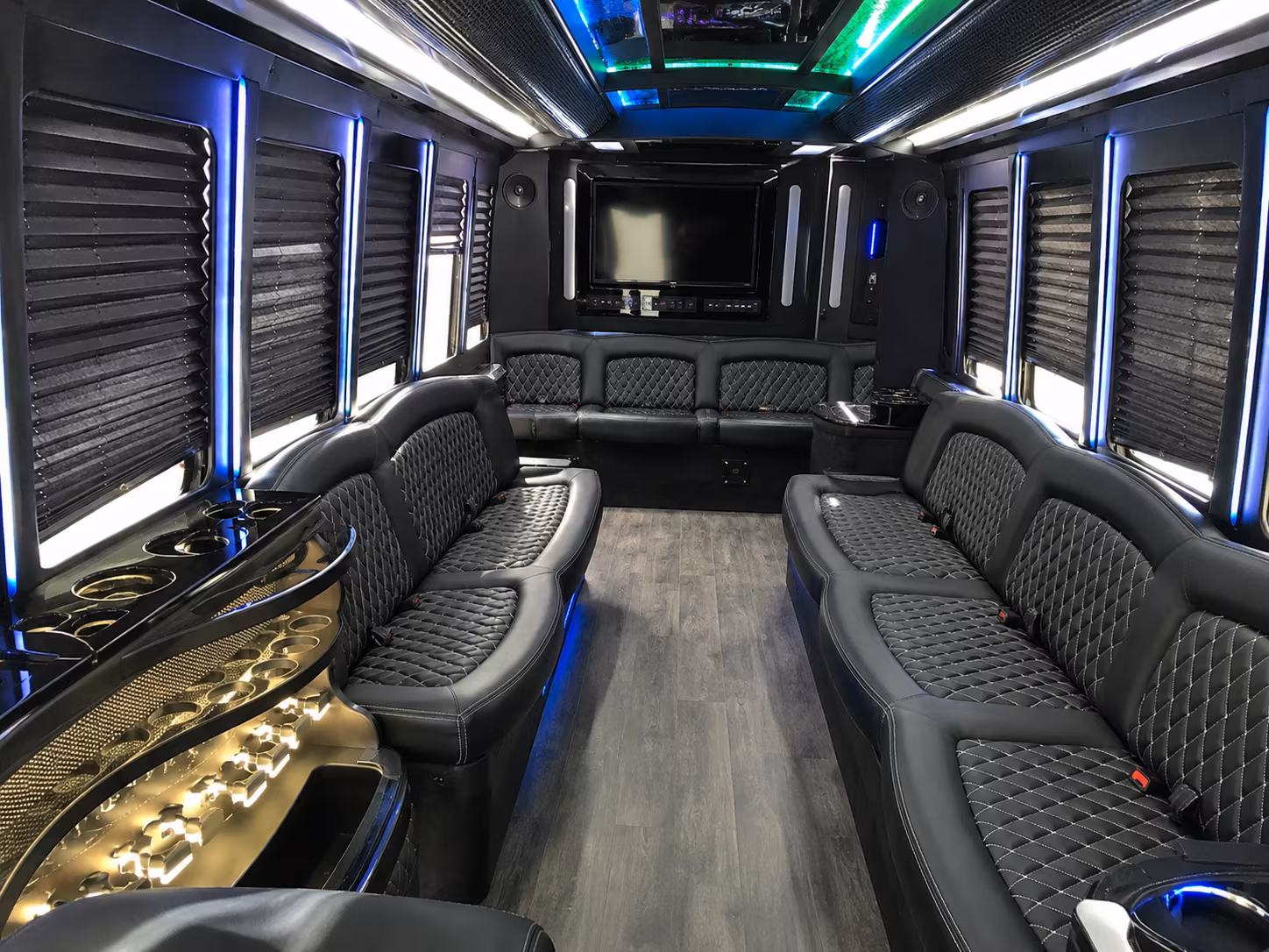 Aurora Wedding Transportation party bus exterior